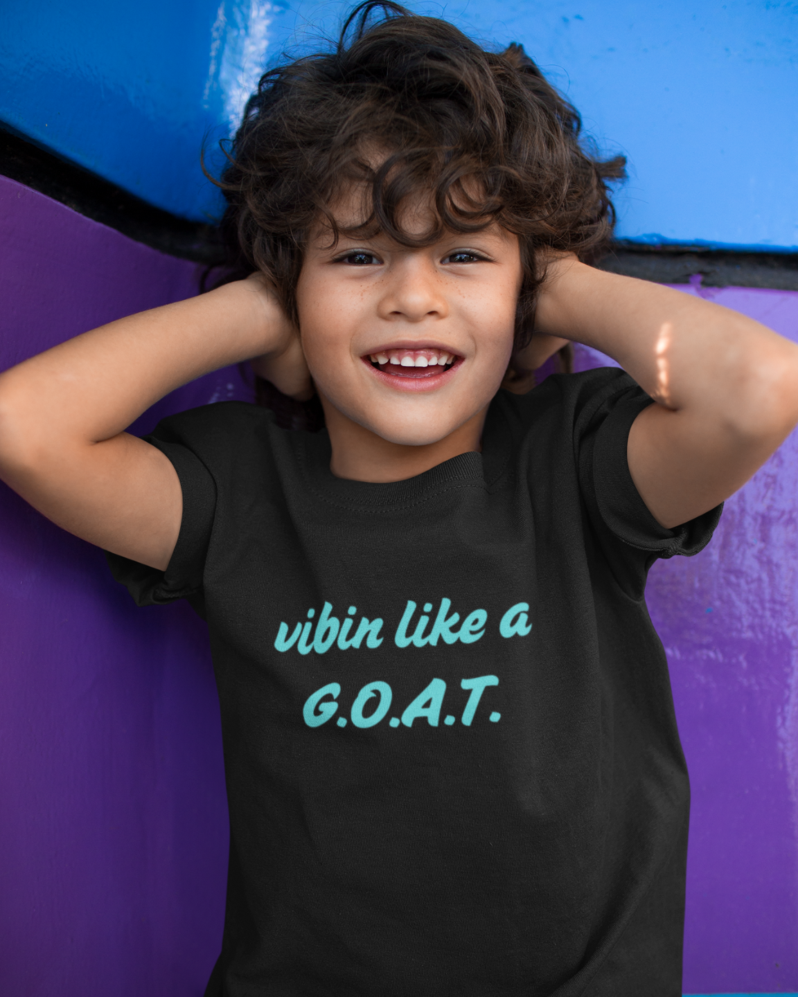 GOATEDDUDE - Vibin - Youth Tee - Black - cotton/poly - GOATEDDUDE LLC