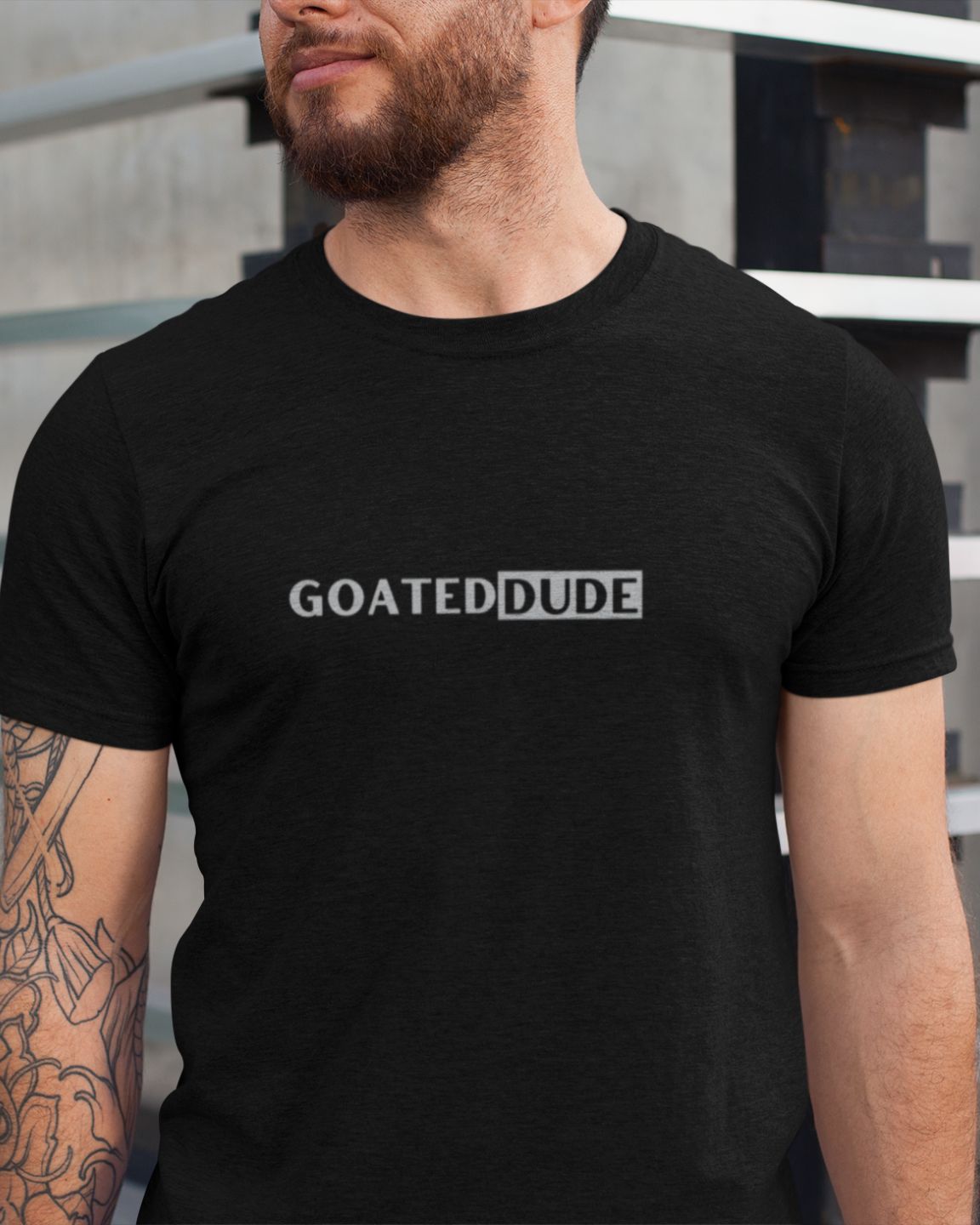 GOATEDDUDE - The EMBLEM - Adult Motivational Tee - Black - cotton/poly - GOATEDDUDE LLC