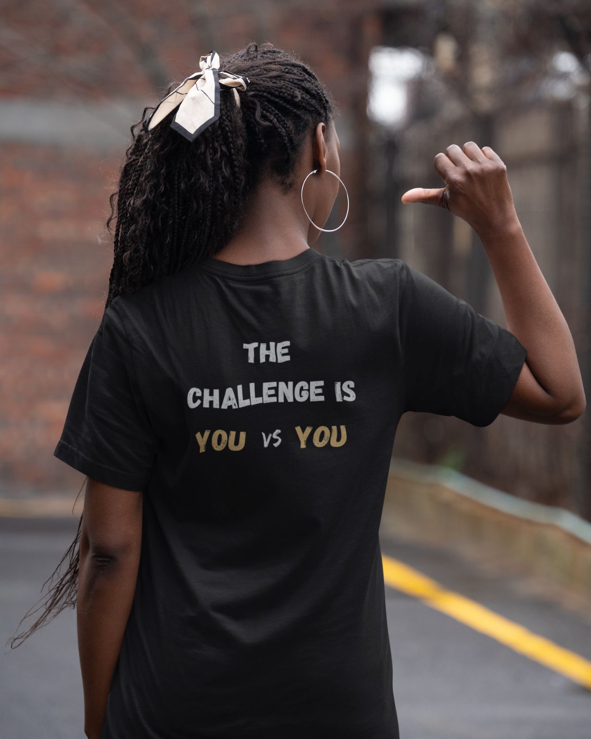 GOATEDDUDE - The Challenge is You vs You - Adult Motivational Tee - Black - cotton/poly - GOATEDDUDE LLC