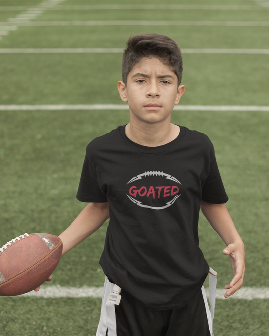 GOATEDDUDE - GOATED Football - Youth Tee - Black - cotton/poly - GOATEDDUDE LLC