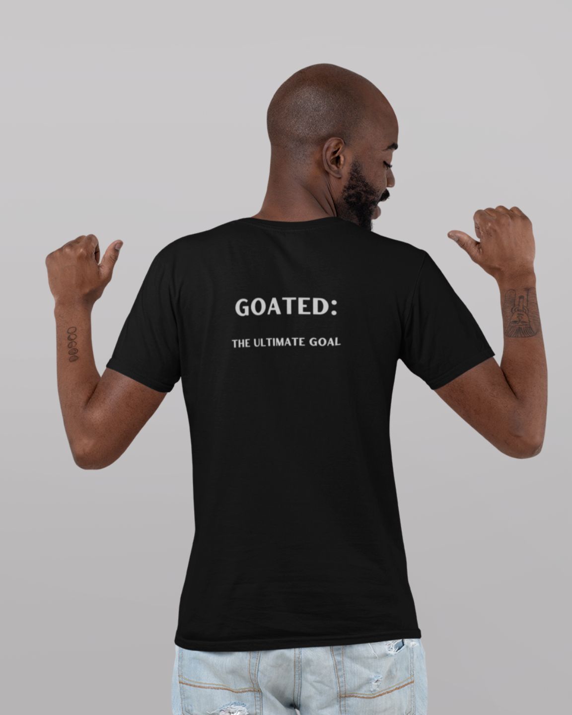GOATEDDUDE - The Ultimate Goal - Adult Motivational Tee - Black - cotton/poly - GOATEDDUDE LLC