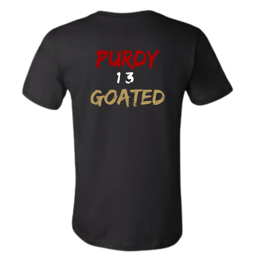 GOATEDDUDE - PURDY GOATED- Adult Graphic Tee - Black - cotton/poly
