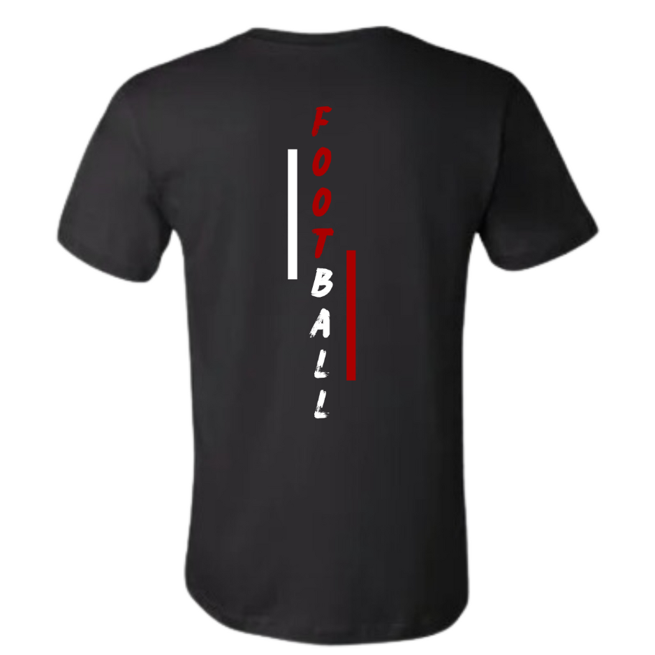 GOATEDDUDE Black Adult FOOTBALL SPINE Tee