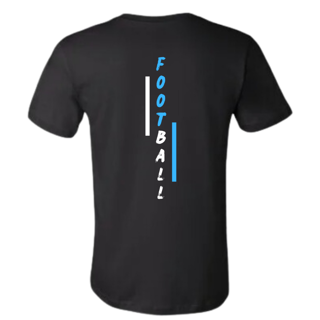 GOATEDDUDE Black Adult FOOTBALL SPINE Tee - GOATEDDUDE LLC