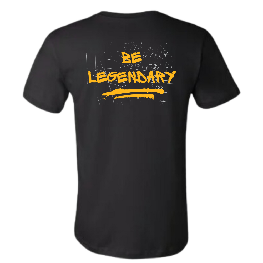 GOATEDDUDE - Be Legendary - Adult Motivational Tee - Black - cotton/poly - GOATEDDUDE LLC