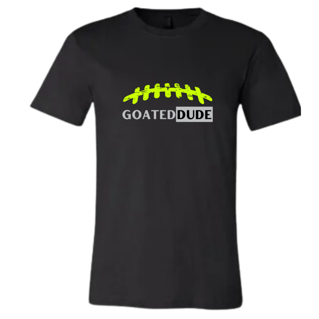 GOATEDDUDE - LACES - Youth Football Tee - Black - cotton/poly - GOATEDDUDE LLC