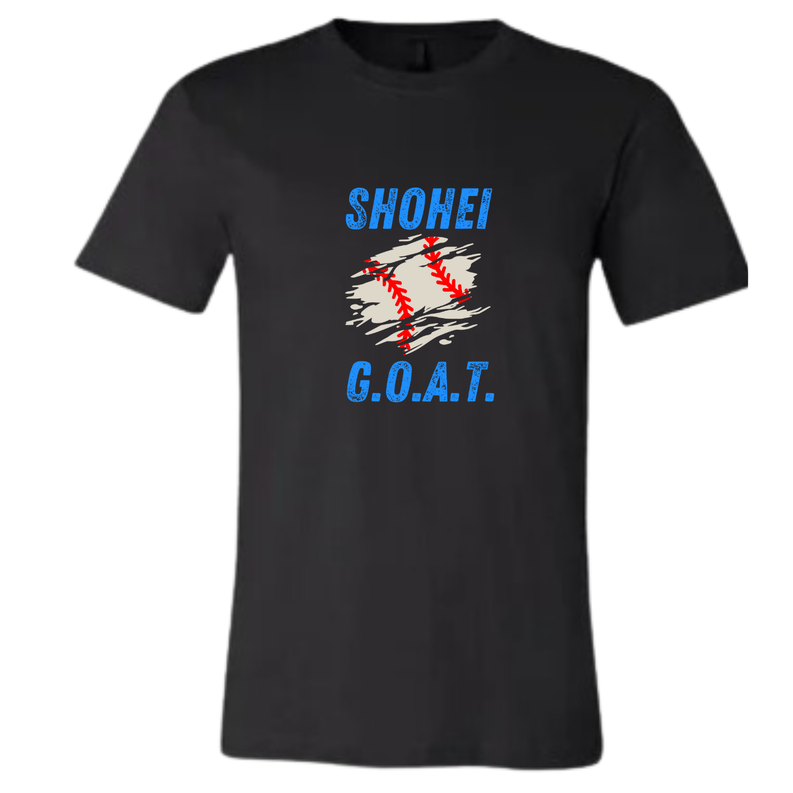 GOATEDDUDE - Shohei GOAT Baseball - Youth Tee - Black - cotton/poly - GOATEDDUDE LLC