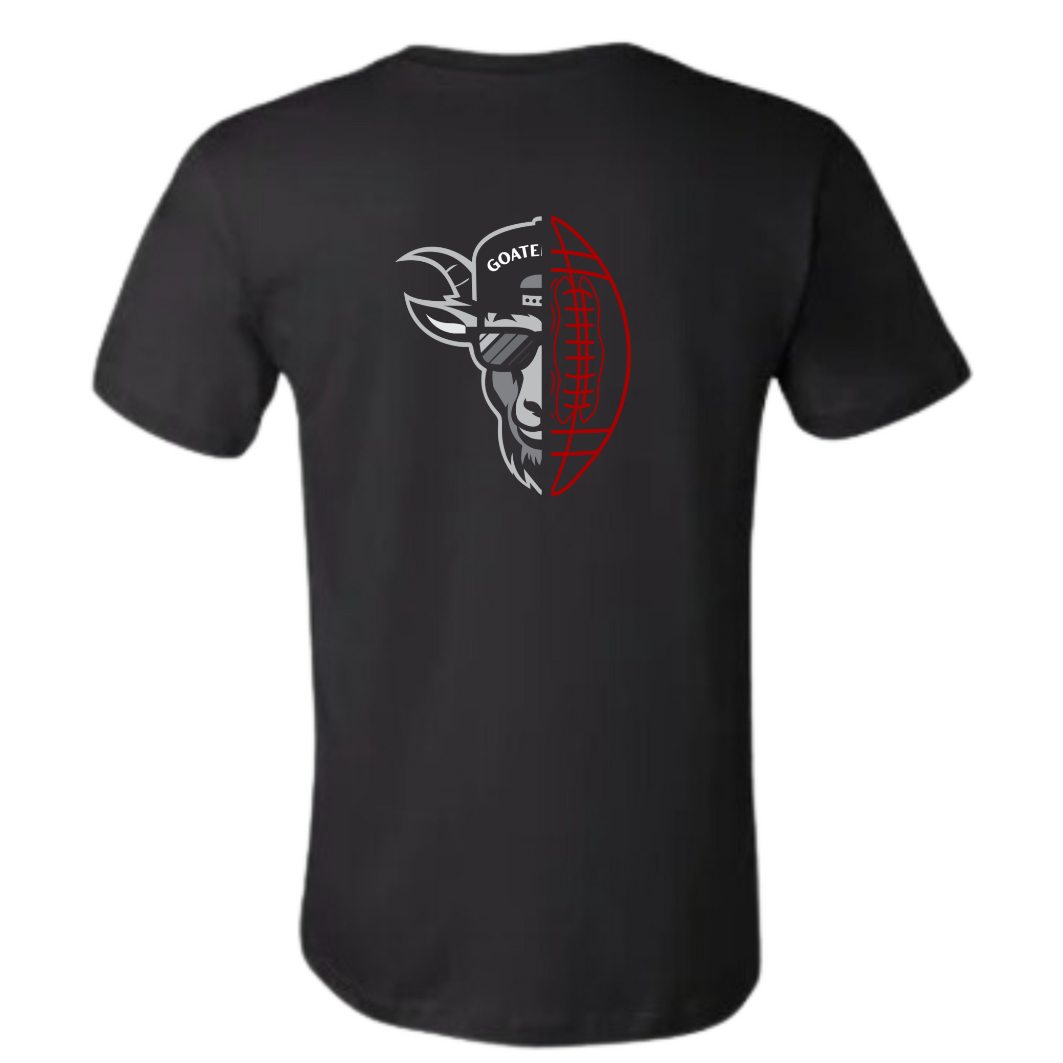 GOATEDDUDE - Football Goat - Youth Tee - Black - cotton/poly - GOATEDDUDE LLC