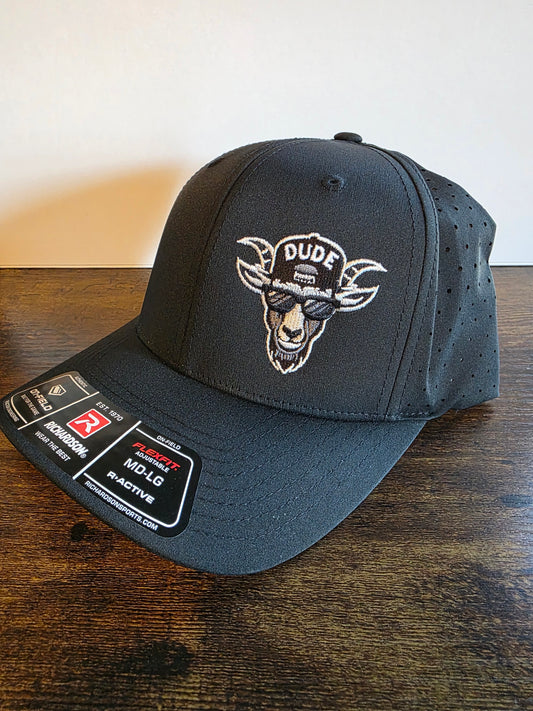 GOATEDDUDE Left Panel Logo Black Performance Snapback Hat