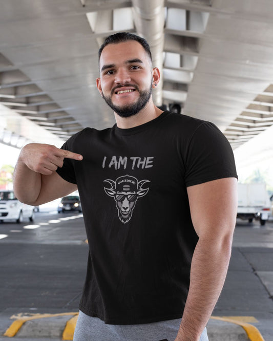GOATEDDUDE - I am the GOAT - Adult Motivational Tee - Black - cotton/poly