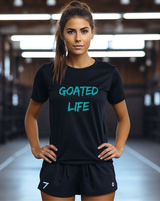 GOATEDDUDE - GOATED LIFE - Adult Motivational Tee - Black - cotton/poly