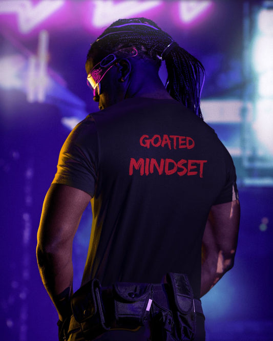 GOATEDDUDE - GOATED MINDSET - Adult Motivational Tee - Black - cotton/poly