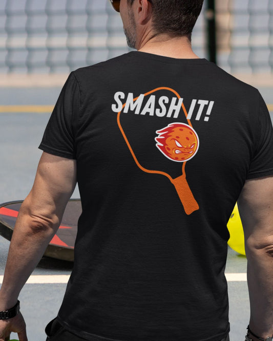 GOATEDDUDE - SMASH IT Pickleball - Adult Tee - Black - cotton/poly