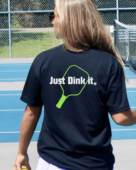 GOATEDDUDE - Just Dink it Pickleball - Adult Tee - Black - cotton/poly