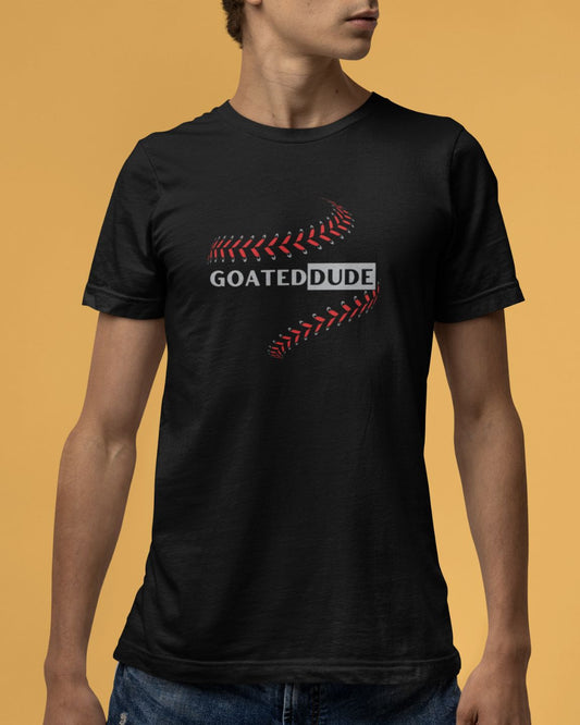 GOATEDDUDE - SEAMS Baseball - Adult Tee - Black - cotton/poly