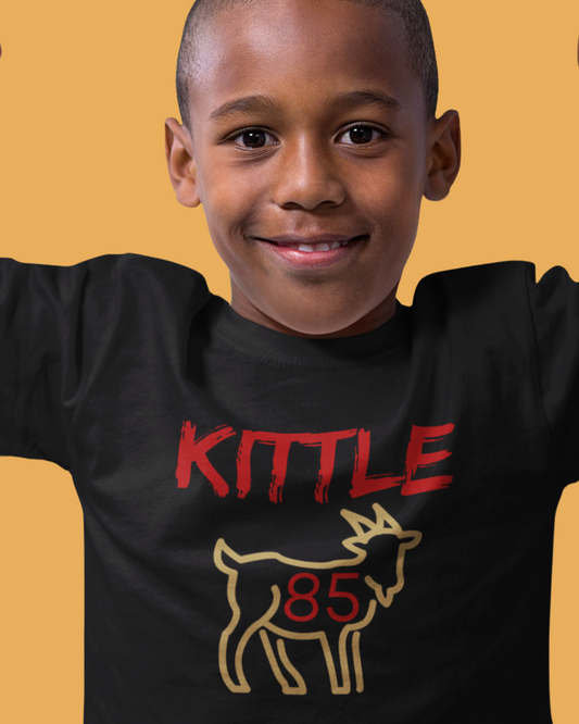 GOATEDDUDE - KITTLE GOAT- Youth Graphic Tee - Black - cotton/poly