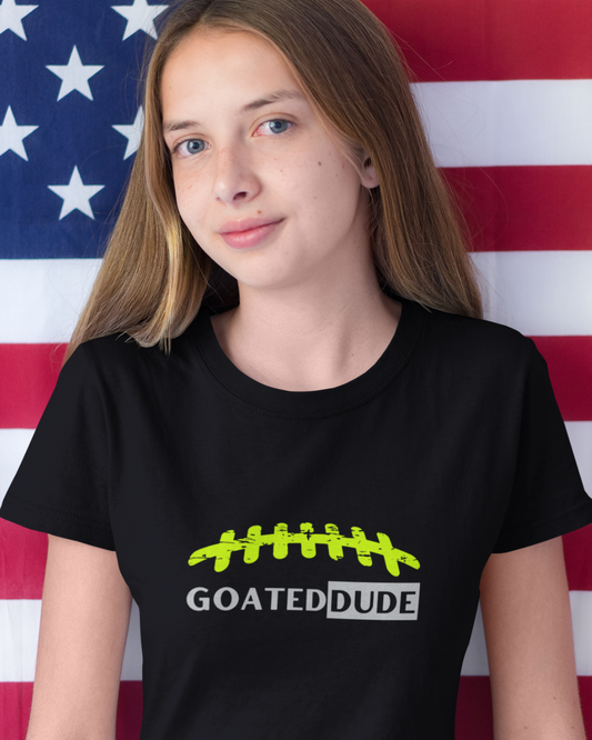 GOATEDDUDE - LACES - Youth Football Tee - Black - cotton/poly