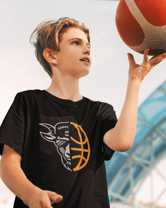GOATEDDUDE - Basketball Goat - Youth Tee - Black - cotton/poly
