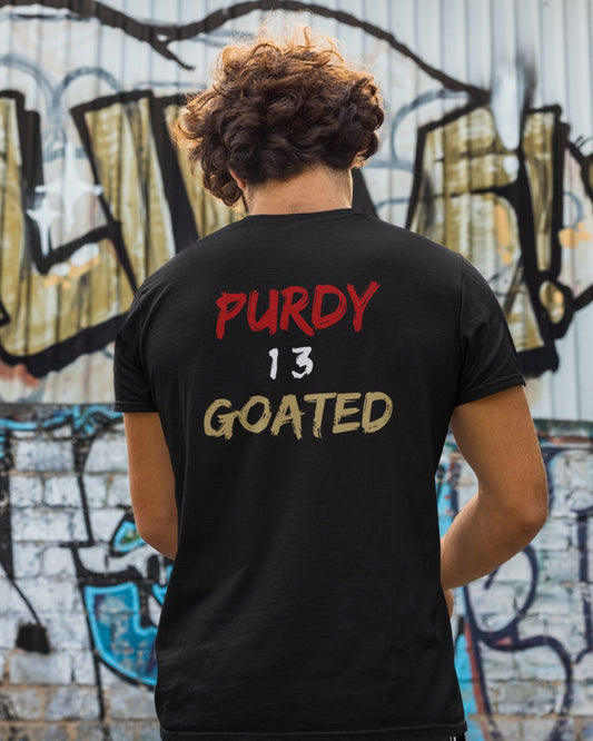 GOATEDDUDE - PURDY GOATED- Adult Graphic Tee - Black - cotton/poly