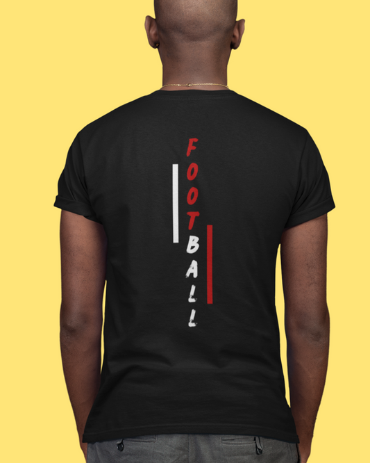 GOATEDDUDE Black Adult FOOTBALL SPINE Tee