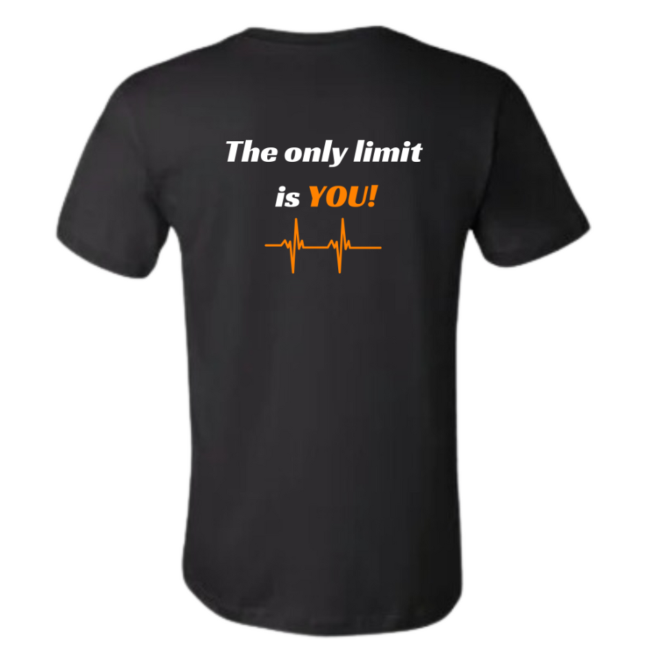 GOATEDDUDE Black Adult ONLY LIMIT IS YOU Motivational Tee